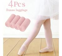 4 pezzi Collant da danza per ragazze, in morbido e aderente materiale in velluto di colore unito, adatti per la pratica di danza delle ragazze 8-12Y,0-6M,6-12M,1-2Y,2-3Y,12-16Y,3-8YLettereTessuto