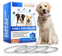 4 Pezzi Collare Antiparassitario per Cani Naturali Collare Antipulci e Zecche