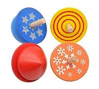 4 pezzi colorati in legno da tavolo rotante top giroscopio regalo per bambini trattamento intelligente