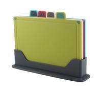 4 pezzi Colored Cutting Board Set - Non Slip Chopping Boards & Rack | | Size 13,19 x 9,25 Inches - Peso netto 1236 g | 4 pezzi Colored Cutting Board Set con doppio -Sided Compartments Storage