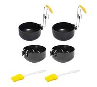 4 pezzi compatti uova in camicia rivestimento antiaderente pieghevole gancio appeso tazza da cucina per viaggi prima colazione preparazioni manico resistente al calore bolied bracconiere