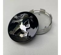 4 Pezzi con Auto Logo Emblema Coprimozzi per Peugeot 5008 2020-2024,ABS Copri Ruota Centrale Sostituzione Originale Tappi Mozzo Impermeabili Antipolvere Auto Accessori,A-Black
