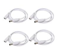 4 pezzi/confezione da 1 m, bianco, 5,5 mm x 2,5 mm, cavo di prolunga DC con connettori maschio a femmina da 5,5 mm x 2,5 mm, alimentazione CC 12 V 5,5 mm x 2,5 mm, connettore maschio a barilotto