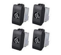 4 Pezzi Connettore Presa TV Terminale Maschio, Compatibile con Bticino Living International, Colore Nero, Serie MBL, 1 Modulo