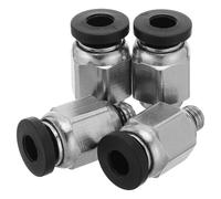 4 Pezzi Connettore Rapido Pneumatico Diritto M5 per Tubo 4mm | Resistente All'allentamento, Rilascio Rapido, Adatto per Tubi Aria e Porte Valvola Solenoide in Automazione
