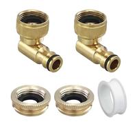 4 Pezzi Connettore rubinetto in ottone da 1/2 pollici e 3/4 pollici,connettore tubo girevole a 360°, angolo 90° filettatura interna, Connettori angolati Rubinetto,per Tubo