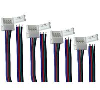 4 Pezzi Connettore Striscia Led 4 PIN, Per Striscia Led RGB (Chiudere Per Alimentazione, Passo 10mm)