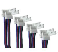 4 Pezzi Connettore Striscia Led 4 PIN, Per Striscia Led RGB (Collegare Per Allungamento, Passo 12mm)