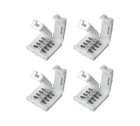 4 Pezzi Connettore Striscia Led 4 PIN, Per Striscia Led RGB (Unire 2 Led Strip, Passo 10mm)