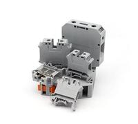 4 pezzi Connettore terminale UK-1,5/2,5/3/5/10 filo elettrico vite cavo guida DIN morsettiere striscia distribuzione di potenza elettrico(2.5 SQMM 32A Black)