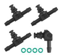 4 Pezzi Connettore Tubo Carburante Iniettore Tenuta Stagna Ritorno Dell'Iniettore Diesel Plastica Resistente Include 1x L 2 Vie e 3x T 3 Vie Compatibile con Common Rail e Sistemi Idraulici