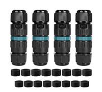 4 Pezzi Connettori Elettrici per Cavi Esterni IP68,Pratico,Scatola di Giunzione Impermeabile Ø5-12 mm,Connettore Stagno Manicotto 3 Poli,Ideale per giardino, esterno, pavimento, tetto