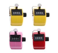 4 Pezzi Contatore Manuale Colorato a Pressione in Plastica, 4 Cifre | Conta Fino a 9999, Azzeramento Rapido, Design Semplice e Pratico, Uso Sportivo e Quotidiano Colore Casuale
