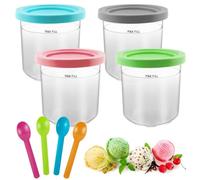 4 Pezzi Contenitore per Gelato per Ninja Creami, 16 OZ Contenitori per Gelato per NC301 NC300 NC299AMZ, Vaschette per Gelato Fatto in Casa con Coperchio, Accessori per Ninja Ice Creami Maker
