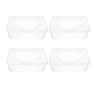 4 Pezzi Contenitore per Salviette Umidificate per Coperchio | PP Trasparente, Design Ergonomico da Tavolo, per Casa, Cameretta e Ordine Quotidiano