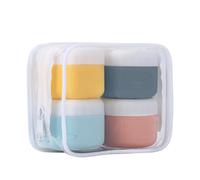 4 Pezzi Contenitori Cosmetici da Viaggio, 50 ml Barattoli in Silicone per Crema, Bottiglie Vuote di Vasetti di Lozione per il Viso, Vasetti Cosmetici Ricaricabili con Coperchi per Casa All'aperto
