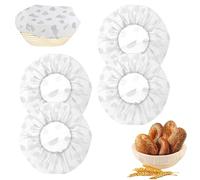 4 Pezzi Coperchi per Cestello Di Fermentazione, Coperchi Per Alimenti, Accessori Per La Cottura Del Pane Per Cestello Di Fermentazione, Pentola E Cibo - Extra Forte E Resistente Agli Strappi - Ø 27 Cm