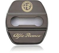 4 Pezzi Coperchio Serratura Porta per Alfa Romeo 4C Giulietta Tonale Stelvio Giulia, Copri Serrature per Portiere in Acciaio Inox, Copertura Serratura della Portiera Protezione Adesivo