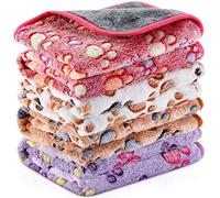 4 Pezzi Coperte per Porcellini d'India Impermeabili Copertina da Letto per Piccoli Animali in Pile Lavabile Fodere Assorbenti per Gabbia per Cavia Riutilizzabili (Impronta di Zampa, 30 x 30 cm)