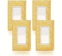 4 pezzi. Copertura decorativa per interruttore argento lucido, 4 pezzi a bilanciere singolo (oro)-A