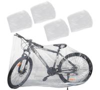 4 Pezzi Copertura Moto Trasparente Monouso PE, Protezione Completa | Confezione, Uso Breve per Deposito e Campeggio, Adatta a Bici e Cestino, Materiale Plastico PE
