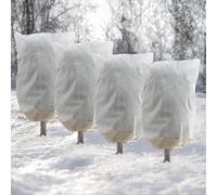 4 Pezzi Copertura per Piante Protezione dal Gelo, 60 x 80 cm, Velo da Giardino Non Tessuto con Cordoncino, Coperture Invernali per Piante Esterne, Gelo, Insetti(White,4pcs - 60x80cm)
