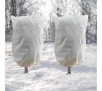 4 Pezzi Copertura per Piante Protezione dal Gelo, 60 x 80 cm, Velo da Giardino Non Tessuto con Cordoncino, Coperture Invernali per Piante Esterne, Gelo, Insetti(White,2pcs - 100x120cm)