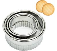 4 Pezzi Coppapasta Rotondo Acciaio Inox Tagliapasta Aperta Tondo Stampi per Bisc