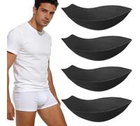 4 Pezzi Coppe per Biancheria Intima Maschile in Spugna 3d U, Nero | Design Perforato Fori D'aria, Copertura Discreta e Odore Neutro, per Sport e Nuoto
