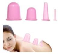 4 Pezzi Coppettazione Viso Silicone, Coppette Massaggio Viso, Coppetta Silicone Anticellulite, Coppette Massaggio con Aspirazione Sottovuoto per Collo, per Corpo Collo Schiena Trattamenti di Bellezza