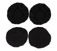 4 Pezzi Copri Auricolari Elasticizzati per Cuffie, Cotone Nero | Protezione Igienica per Padiglioni, Accessorio per Ascolto Quotidiano, Confezione Pratica, Nero