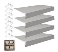 4 Pezzi Copri-griglie in Filo Metallico, 114,3x30,5x7.6 cm, Rivestimenti per Ripiani Rimovibili in PVC Resistenti all'Umidità, Legno di Pesco