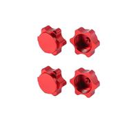 4 Pezzi Copri Mozzo Ruota nel Alluminio Coperchio Antipolvere 17Mm Dado Esagonale per Auto 1/8 RC, Rosso