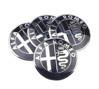 4 Pezzi Coprimozzi Caps Adesivi per Alfa Romeo Giulietta Spider GT Giulia Mito 147/156/159/166, 56mm Auto Emblema Coprimozzo Stickers Ruota Impermeabili Antipolvere Centrale Coprimozzo Decorazione