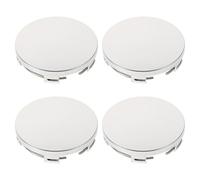 4 Pezzi Coprimozzi Centro Ruota R60 in Metallo Argento, Set da 4