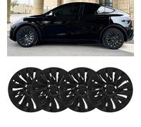 4 Pezzi Coprimozzi Lucidi Neri da 19" per Tesla Model Y 2020-2023