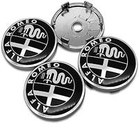 4 pezzi Coprimozzi per Alfa Romeo 159 147 156 Giulietta 147 159 Mito 60mm, Antipolvere Coprimozzo Ruota, Protezione dalla Ruggine Centro Copricerchi Tappi, Coperture per Mozzi con Logo