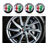 4 Pezzi Coprimozzi per Alfa Romeo Giulia Stelvio Giulietta 159 147 156 166 GT Tonale, Antipolvere Protezione dalla Ruggine Centro Copricerchi Resistente All'usura e Durevole Coprimozzo Compatibili