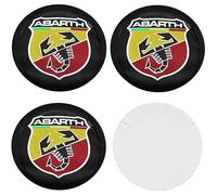 4 Pezzi Coprimozzo Adesivi con Logo, Adesivi Copriruota per 50mm Abarth logo, Antipolvere Impermeabile Coprimozzi per Ruota con Emblema Adesivo