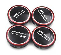 4 Pezzi Coprimozzo per Fiat 500/500L/500X 60mm, Coprimozzi Ruota Con Logo Auto Emblema, Centrale Copri Badge