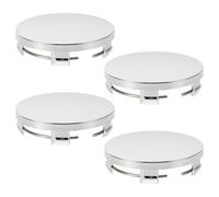 4 Pezzi Coprimozzo Ruota R60 Set Metallo, Copertura Curva Argento