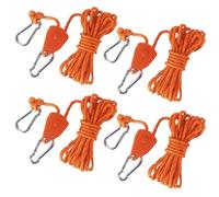 4 Pezzi Corda Cricchetto con Gancio 4m Cricchetto di Cordi Regolabili Cordo in Nylon 4mm Tiranti per Vela Ombreggiante Corda Riflettente per Tenda da Campeggio (Arancione)