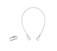 4 pezzi - Corda di Sicurezza EUROLITE 3x600mm, 5 kg, Argento - Connettore Rapido
