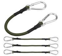 4 Pezzi Corda Elastica con Moschettone, 30cm Cinghie Elastiche con Ganci a Moschettone, Corde Elastiche con Gancio, Robuste Elastici Portapacchi per Teloni, Tende da Sole, Bagagli, Bicicletta, Auto