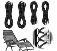 4 Pezzi Corda Elastica per Sdraio, Ricambio Universali per Sedia, Ricambio per Sedia a Gravità Zero Lacci di Ricambio,Corde di Ricambio Cravatta per Sdraio da Giardino Sedia a Sdraio Sedie da Giardino