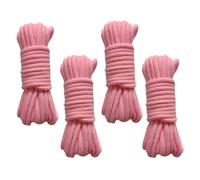 4 pezzi Corda in cotone morbido, Largo 8 mm, Lungo 10 m, Multifunzionale Spesso Corda Intrecciata, per Campeggio, Giardinaggio, Canottaggio, Tiro Alla Fune, Animali Domestici, Arrampicata (Rosa)