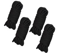 4 pezzi Corda in cotone morbido, Largo 8 mm, Lungo 10 m, Multifunzionale Spesso Corda Intrecciata, per Campeggio, Giardinaggio, Canottaggio, Tiro Alla Fune, Animali Domestici, Arrampicata (Nero)