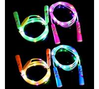 4 Pezzi Corda per Saltare Illuminata, Corda per Saltare Regolabile, Tre Modalità Di Luce, Corda Da Saltare, Corda per Saltare Professionale per Sport, Attività All'aperto, Allenamento Fitness