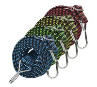 4 Pezzi Corde Elastiche Con Gancio, 1M Elastici Con Ganci Regolabili, Corda Elastica per Teloni, Cinghie Elastiche Con Ganci, Corda Elastiche, Elastici Per Portapacchi Bici Auto Campeggio Giardinaggio