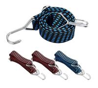 4 Pezzi Corde Elastiche con Gancio, 1M Regolabili piatte Elastici con Ganci Tenditori, Extra forti Elastico Tenditori per Campeggio, Automobili, Giardinaggio, Carico Pesante